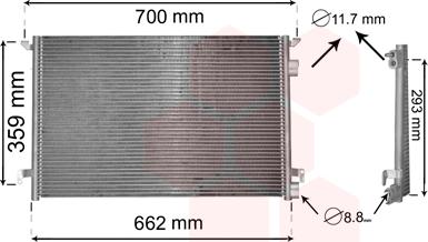 Van Wezel 37005397 - Condensator, climatizare aaoparts.ro