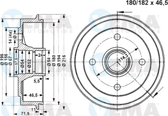 VEMA 801328 - Tambur frana aaoparts.ro