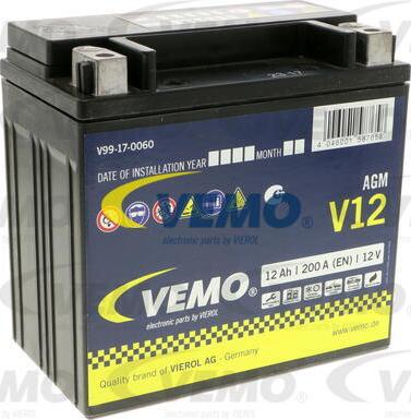 Vemo V99-17-0060 - Baterie de pornire aaoparts.ro