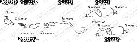 Veneporte 550844 - Sistem de esapament aaoparts.ro