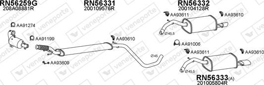 Veneporte 550845 - Sistem de esapament aaoparts.ro