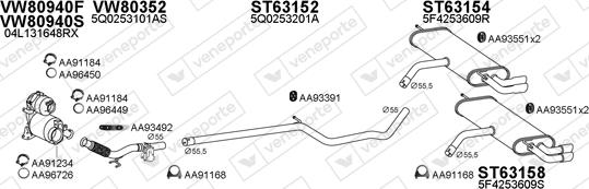 Veneporte 630342 - Sistem de esapament aaoparts.ro