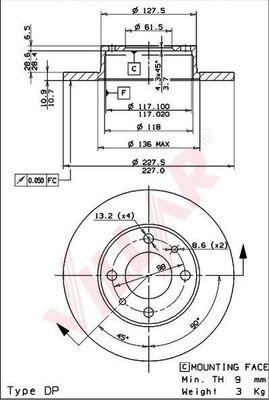 Villar 628.0140 - Disc frana aaoparts.ro