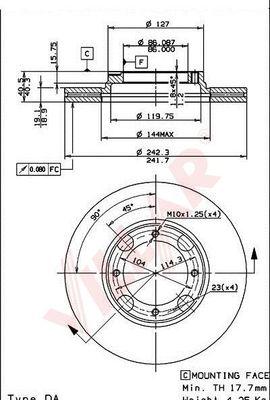 Villar 628.0750 - Disc frana aaoparts.ro