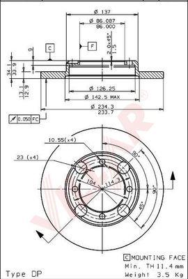 Villar 628.1404 - Disc frana aaoparts.ro