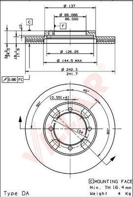 Villar 628.1410 - Disc frana aaoparts.ro