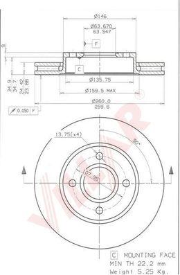 Villar 628.1570 - Disc frana aaoparts.ro