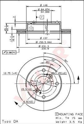 Villar 628.1096 - Disc frana aaoparts.ro