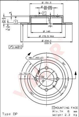 Villar 628.1032 - Disc frana aaoparts.ro