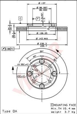 Villar 628.1199 - Disc frana aaoparts.ro