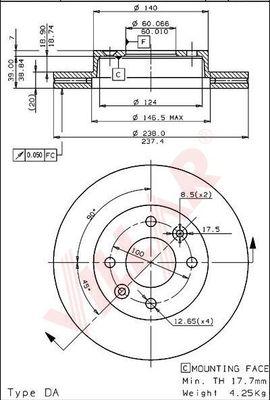 Villar 628.1140 - Disc frana aaoparts.ro
