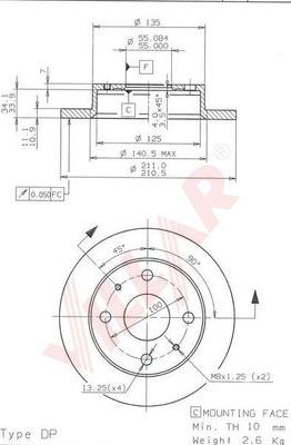 Villar 628.1897 - Disc frana aaoparts.ro