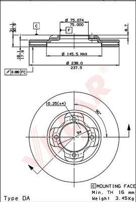 Villar 628.1321 - Disc frana aaoparts.ro