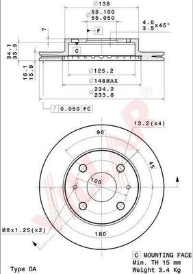 Villar 628.2088 - Disc frana aaoparts.ro