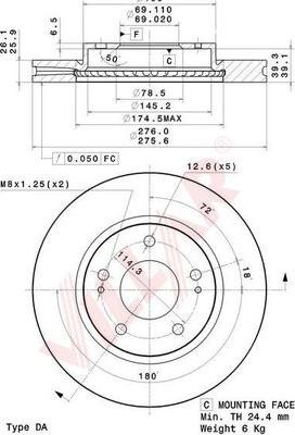 Villar 628.2075 - Disc frana aaoparts.ro