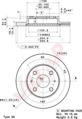 Villar 628.2197 - Disc frana aaoparts.ro