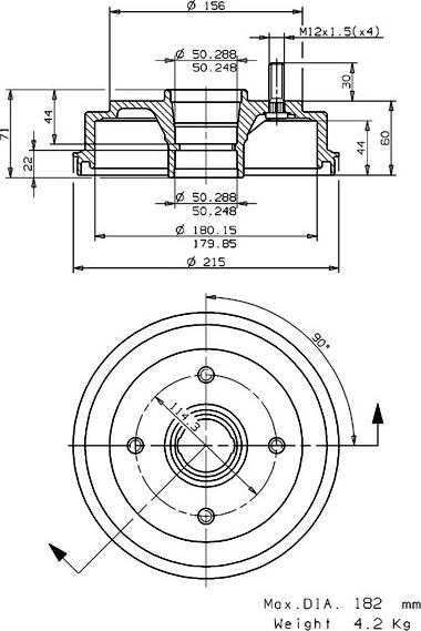 Villar 627.0192 - Tambur frana aaoparts.ro