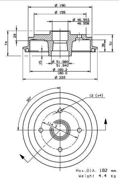 Villar 627.0244 - Tambur frana aaoparts.ro