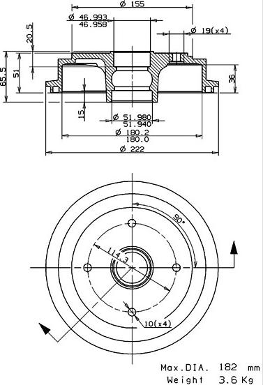Villar 627.0243 - Tambur frana aaoparts.ro