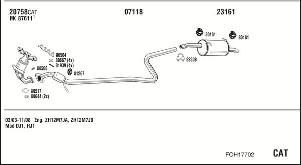 Walker FOH17702 - Sistem de esapament aaoparts.ro