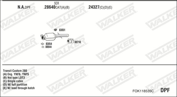 Walker FOK118535C - Sistem de esapament aaoparts.ro