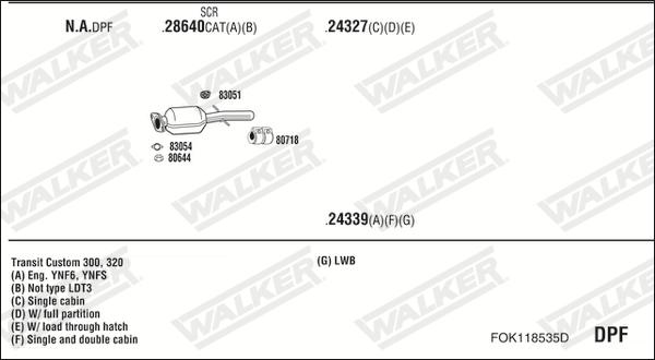 Walker FOK118535D - Sistem de esapament aaoparts.ro