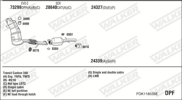 Walker FOK118535E - Sistem de esapament aaoparts.ro