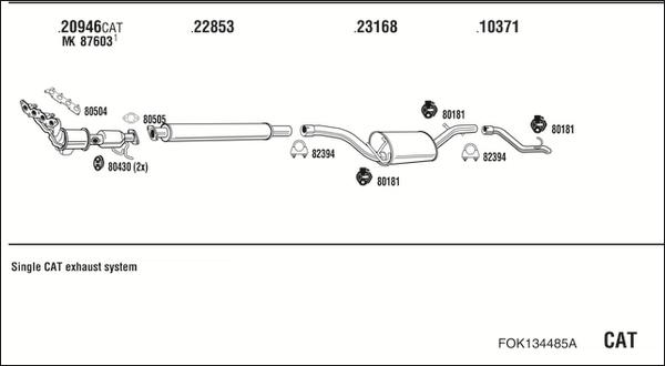 Walker FOK134485A - Sistem de esapament aaoparts.ro
