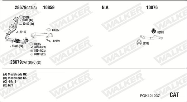 Walker FOK121237 - Sistem de esapament aaoparts.ro