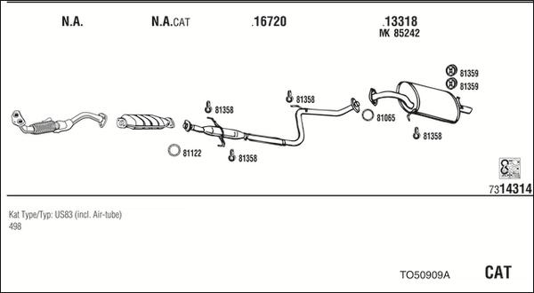 Walker TO50909A - Sistem de esapament aaoparts.ro