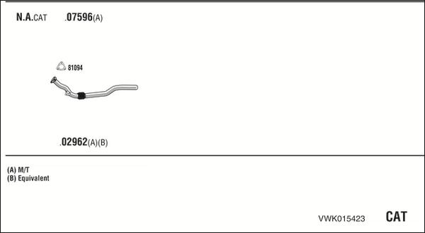 Walker VWK015423 - Sistem de esapament aaoparts.ro