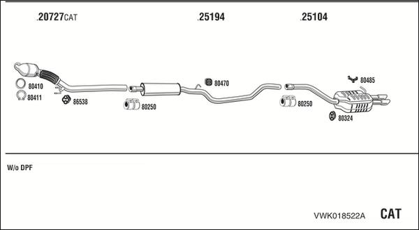 Walker VWK018522A - Sistem de esapament aaoparts.ro