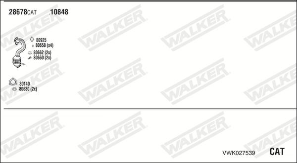 Walker VWK027539 - Sistem de esapament aaoparts.ro