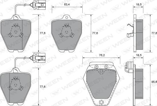 Ween 151-1687 - Set placute frana,frana disc aaoparts.ro