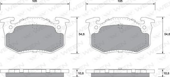 Ween 151-1155 - Set placute frana,frana disc aaoparts.ro