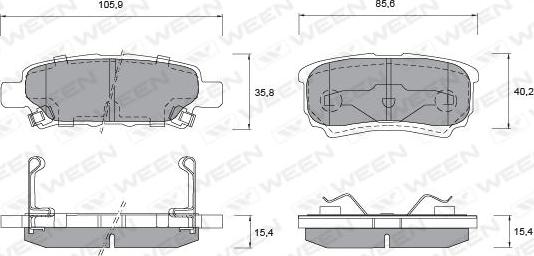 Ween 151-1131 - Set placute frana,frana disc aaoparts.ro