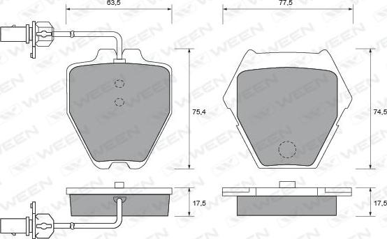 Ween 151-1822 - Set placute frana,frana disc aaoparts.ro