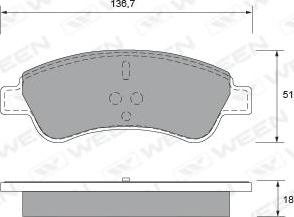 Ween 151-1320 - Set placute frana,frana disc aaoparts.ro