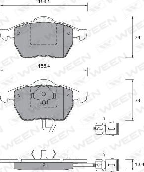 Ween 151-1261 - Set placute frana,frana disc aaoparts.ro
