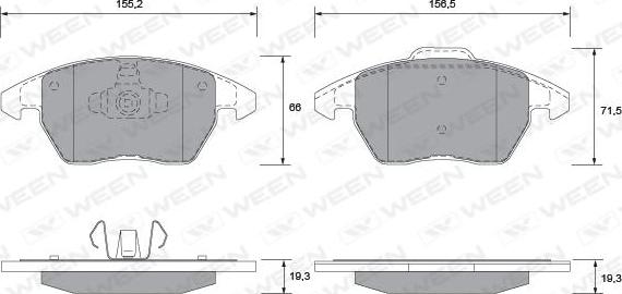Ween 151-1280 - Set placute frana,frana disc aaoparts.ro