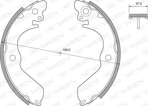 Ween 152-2380 - Set saboti frana aaoparts.ro