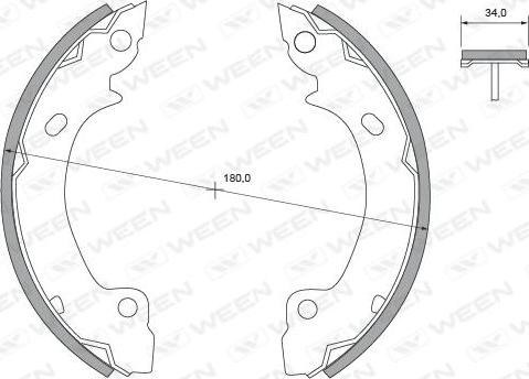 Ween 152-2379 - Set saboti frana aaoparts.ro