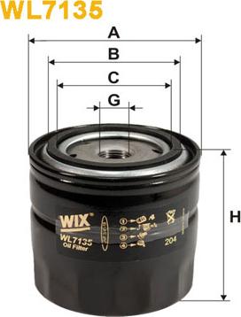 WIX Filters WL7135 - Filtru ulei aaoparts.ro