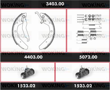 Woking 3403.00 - Set saboti frana aaoparts.ro