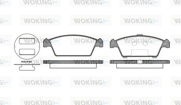 Woking P5593.00 - Set placute frana,frana disc aaoparts.ro