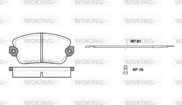 Woking P1243.02 - Set placute frana,frana disc aaoparts.ro
