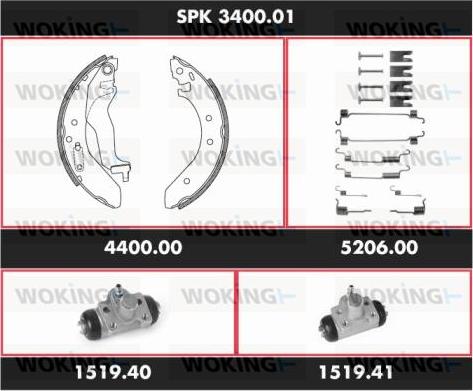 Woking SPK 3400.01 - Set saboti frana aaoparts.ro