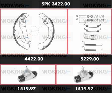 Woking SPK 3422.00 - Set saboti frana aaoparts.ro