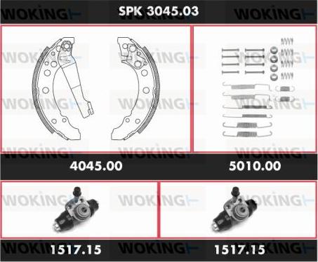 Woking SPK 3045.03 - Set saboti frana aaoparts.ro