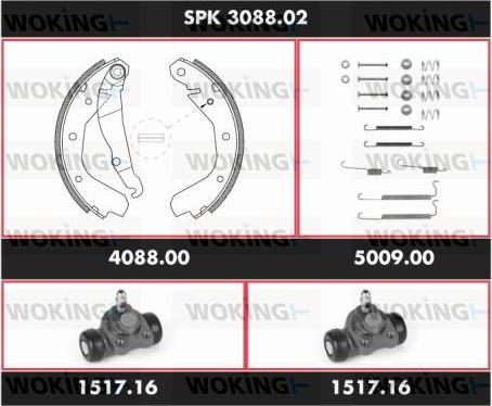 Woking SPK 3088.02 - Set saboti frana aaoparts.ro